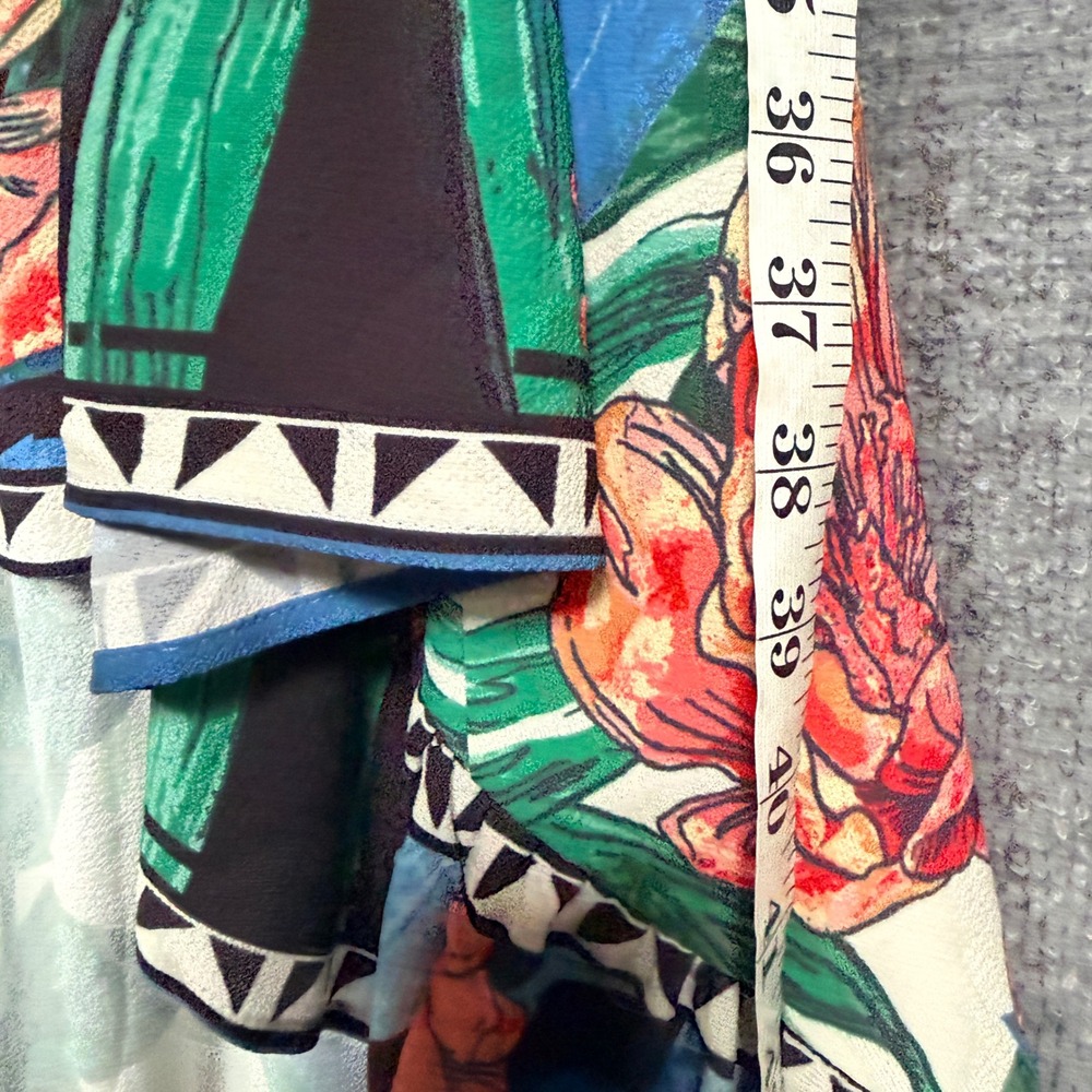Flying Tomato Size Large Maxi Shift Dress Green Floral Tropical Off The Shoulder - Picture 9 of 10